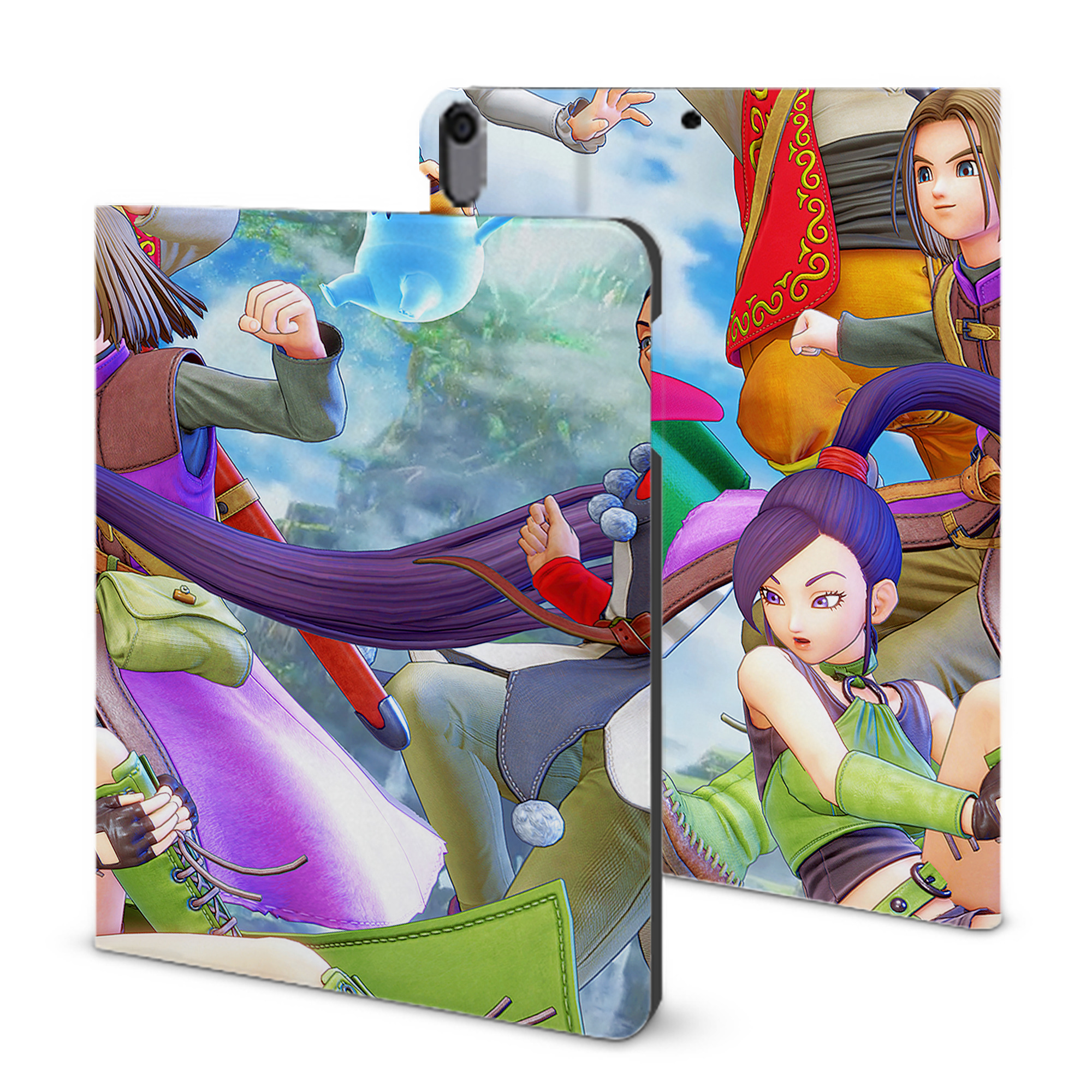 （画像用） ドラゴンクエスト Doragon Kuesuto Dragon Quest IPad ケース ブック型 PUレザー TPU 耐衝撃 軽量 薄型 ペン収納なし 全面保護 IPad 各モデル対応